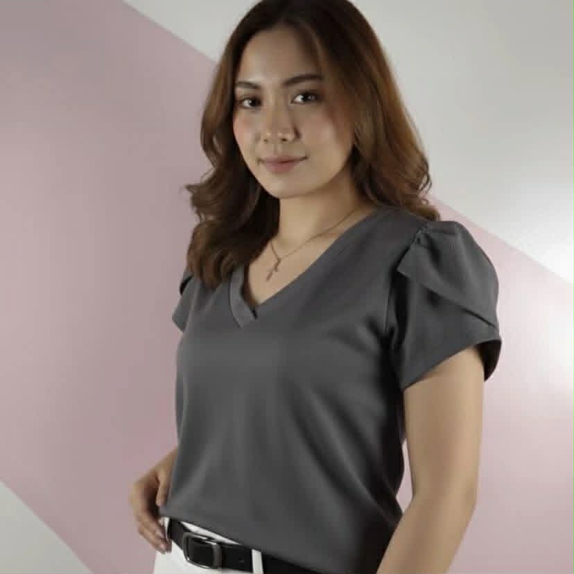 Kara V-neck Puff Sleeve Blouse  (BUY 1 TAKE 1)