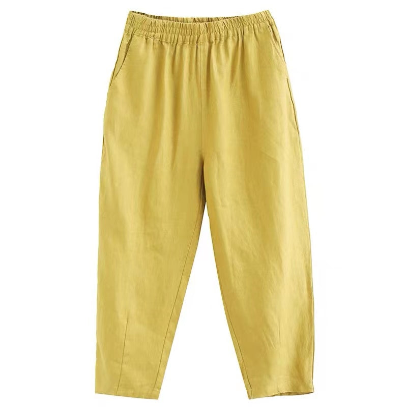 KOREAN LINEN CASUAL PANTS {BUY1TAKE2FREE]