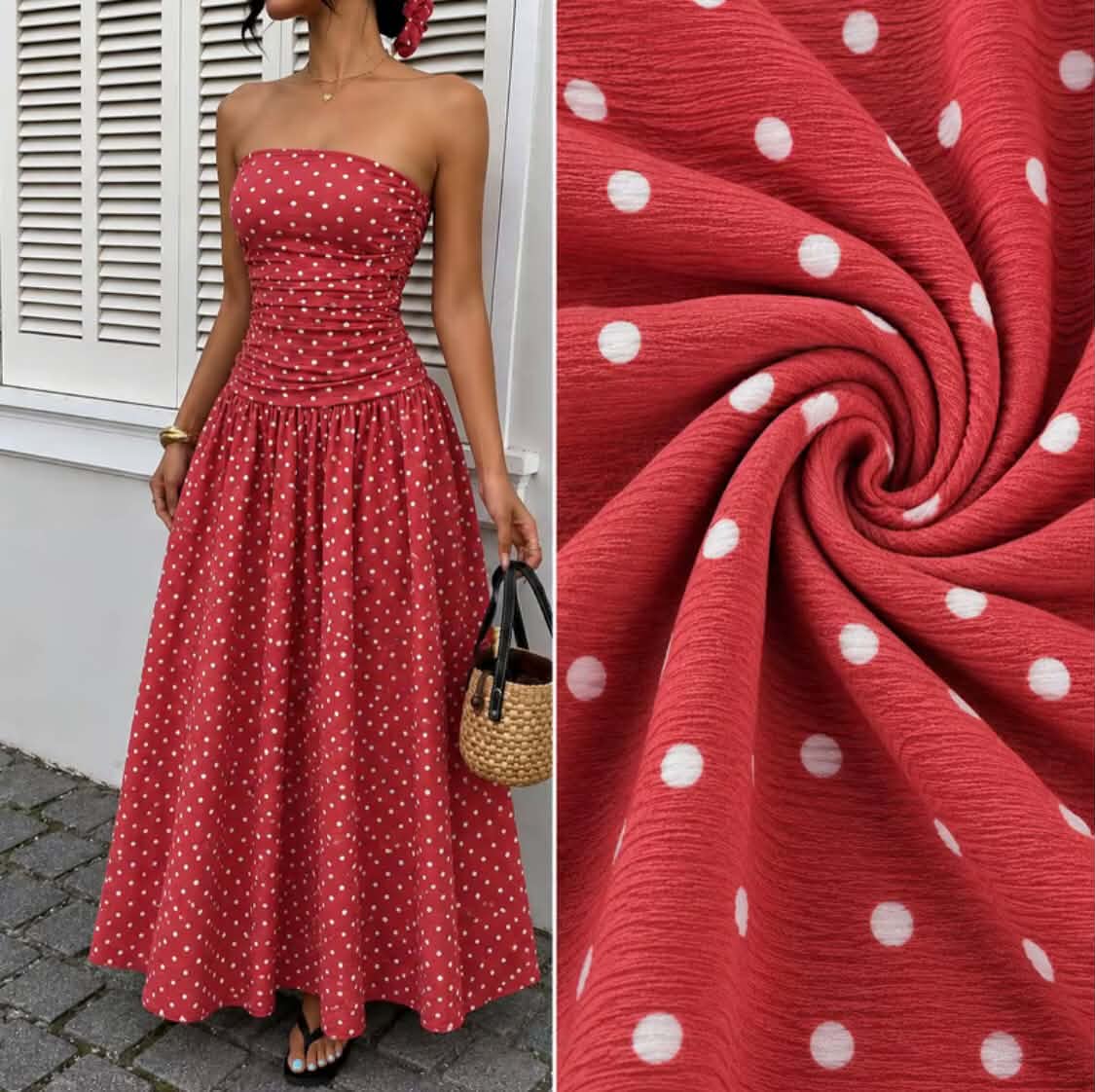 TUBE POLKA MAXI DRESS (BUY ONE TAKE ONE)