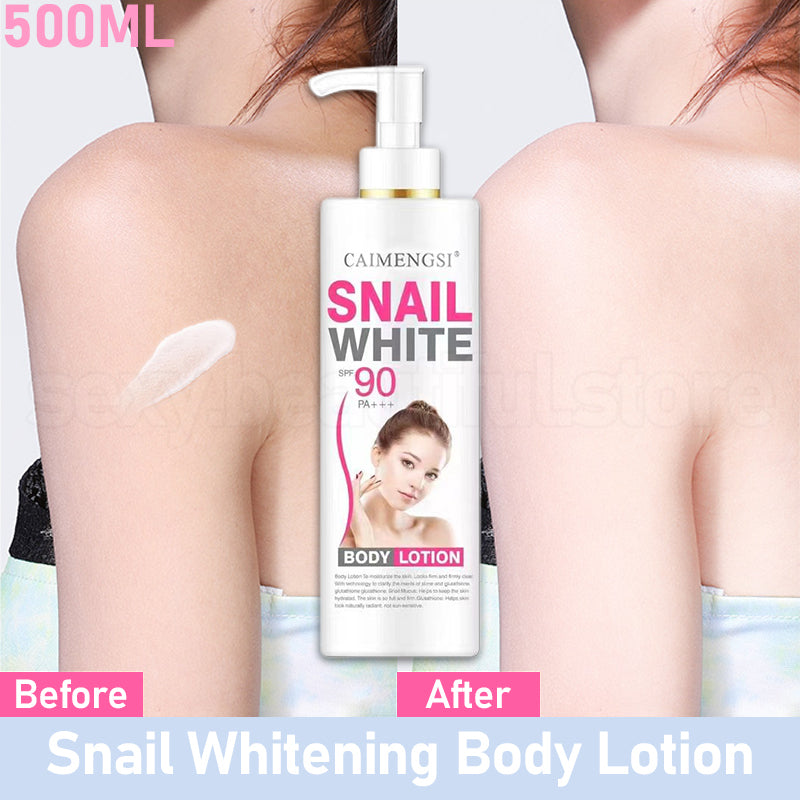 Snail White SPF 90 PA+++ Whitening Moisturizing Lotion 500ML [BUY 1 TAKE 1 PLUS FREE 10PCS COLLAGEN MASK]
