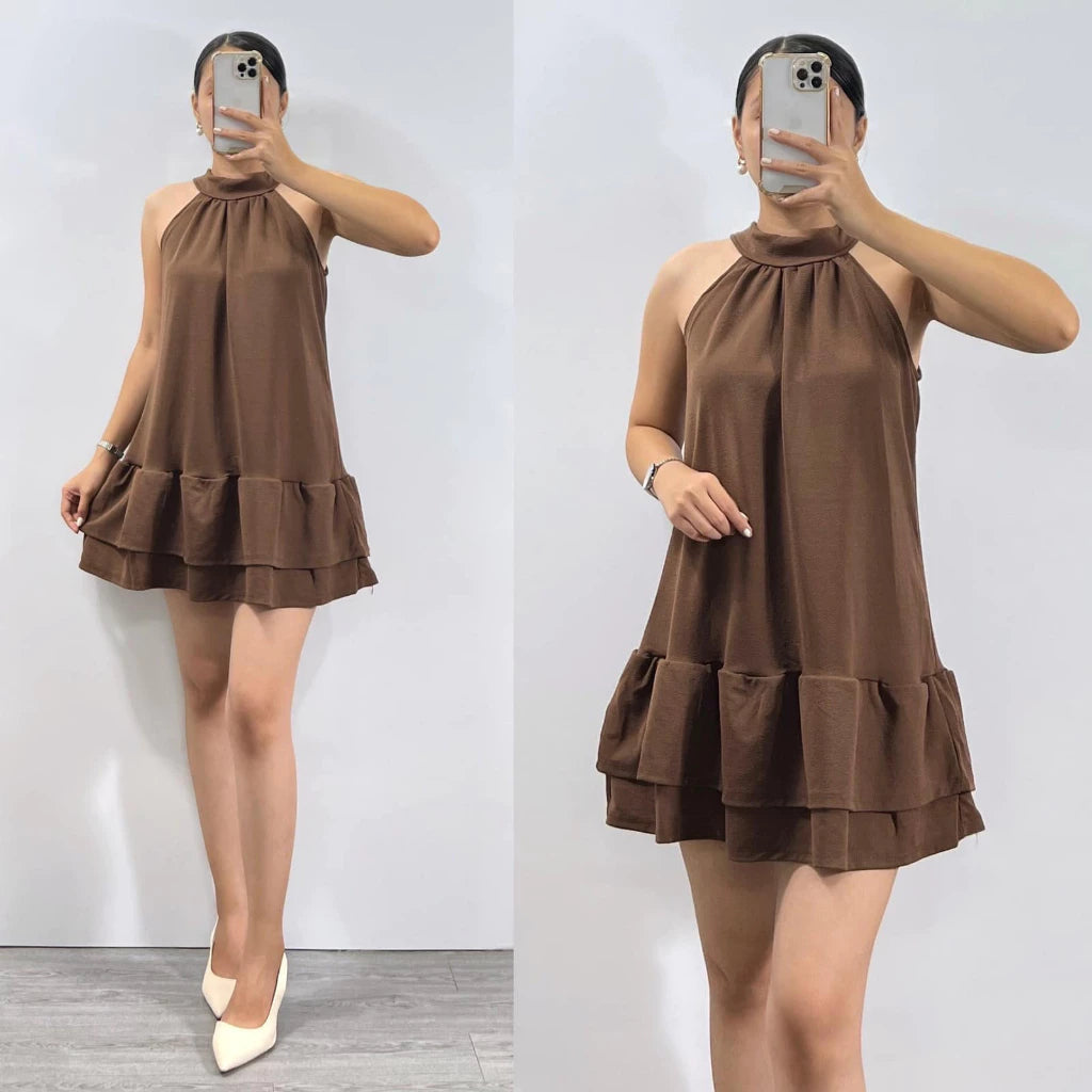 Elegant Highneck Sleeveless Dress