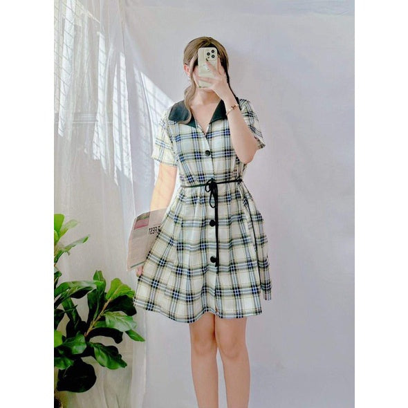 Korean Fashion checkered dress [BUY1TAKE1]