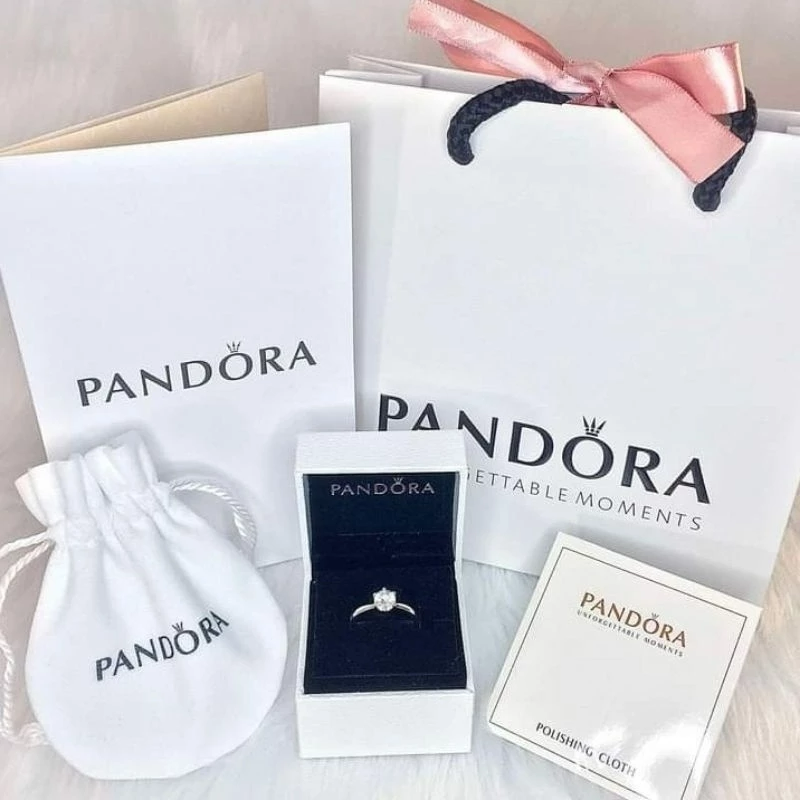 PANDORA RING WHITE GOLD PLATED NON TARNISH (Buy1Take1FREE)