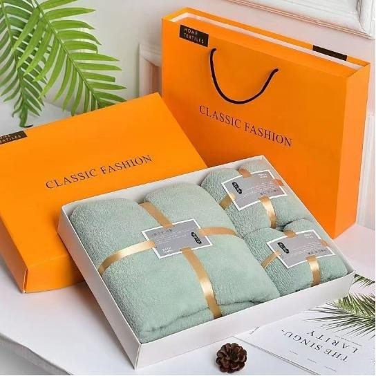 3-in-1 Microfiber Coral Velvet Towel Set