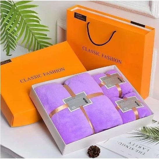 3-in-1 Microfiber Coral Velvet Towel Set