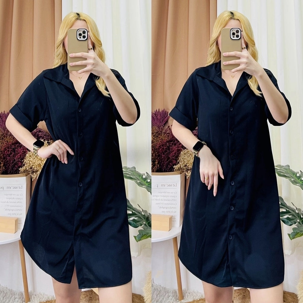 BANGKOK BUTTON POLO DRESS [ Buy 1 Take 1 FREE ]