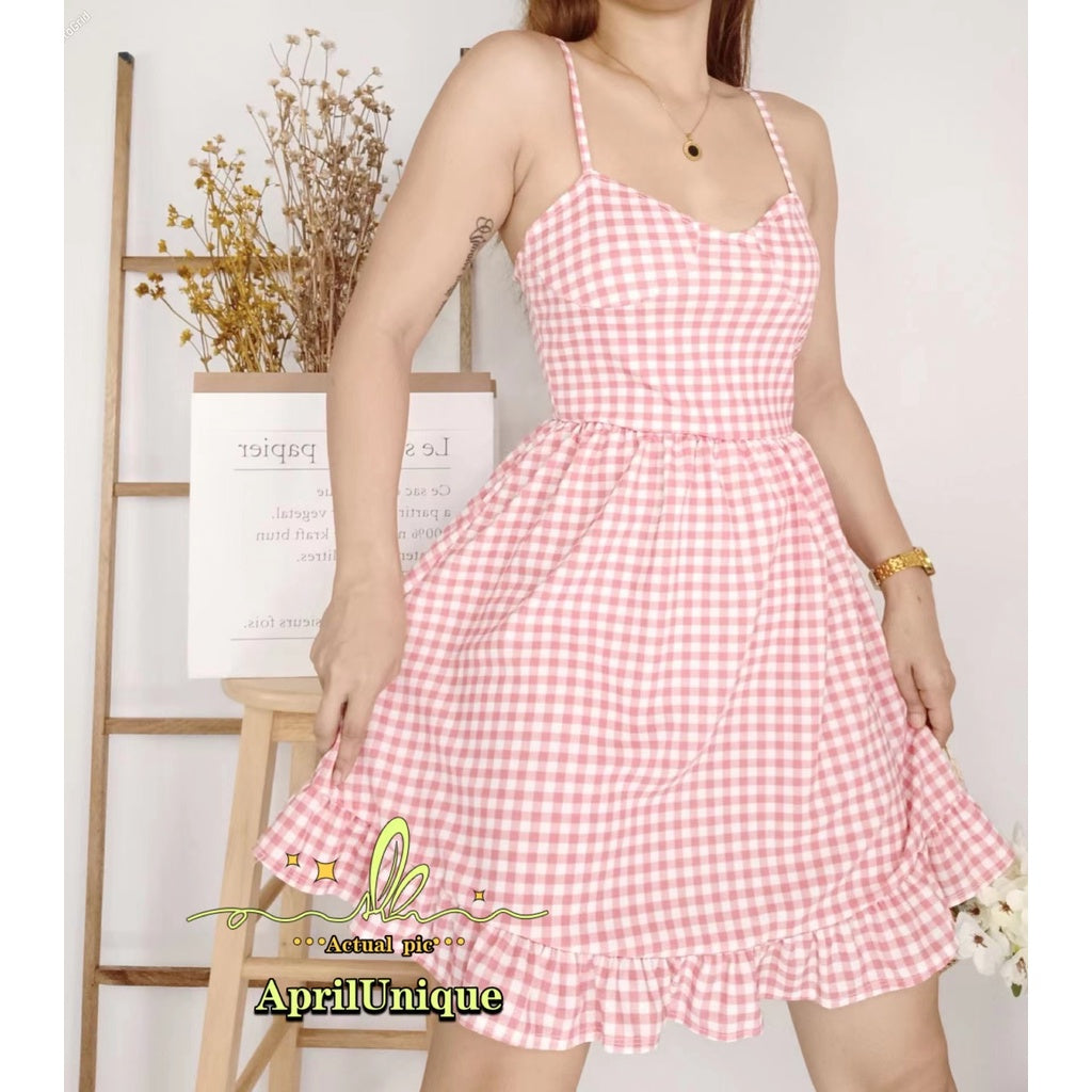 Trendy Dress Checkered Crepe Dress [Buy1Take2]