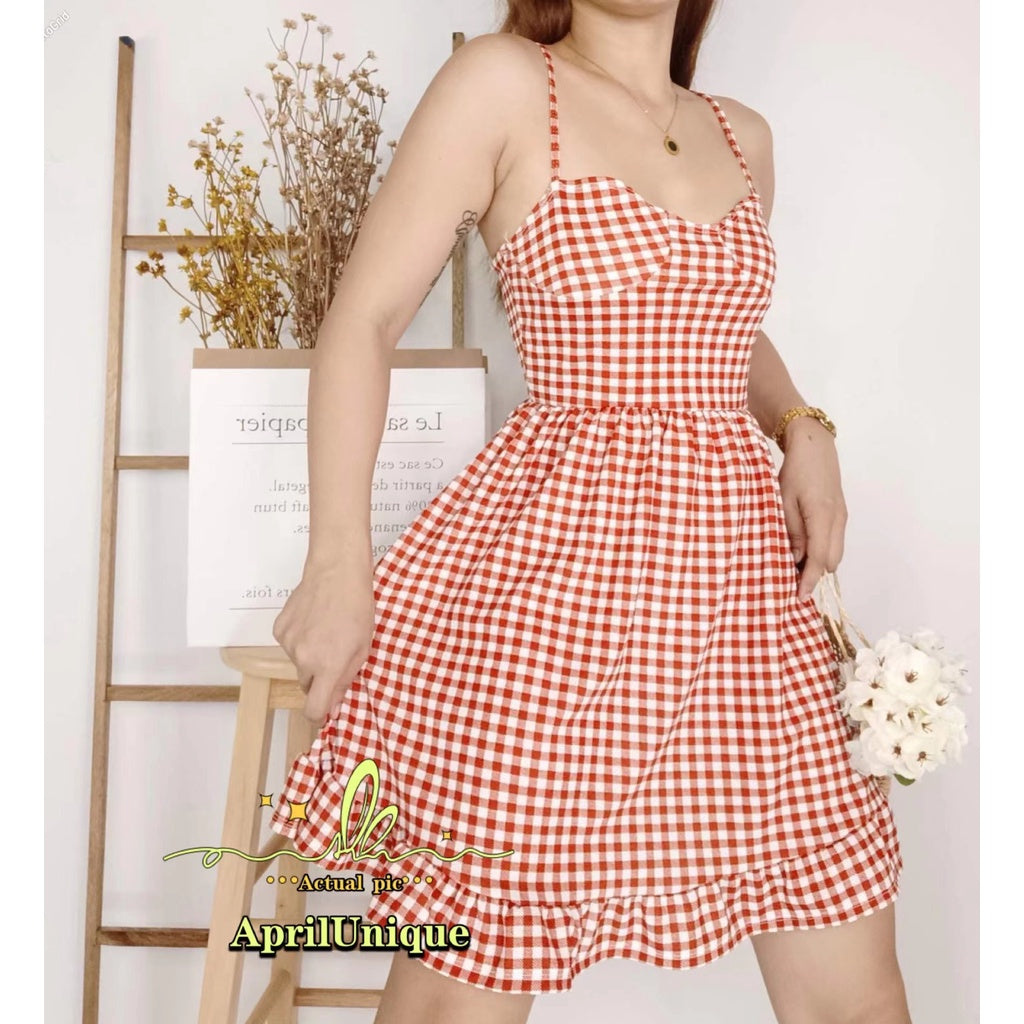 Trendy Dress Checkered Crepe Dress [Buy1Take2]