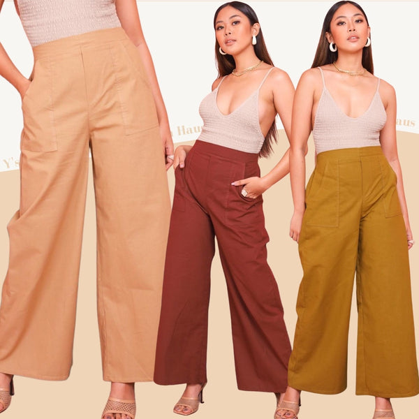 Buy1take1 Korean Linen High Waist Pants