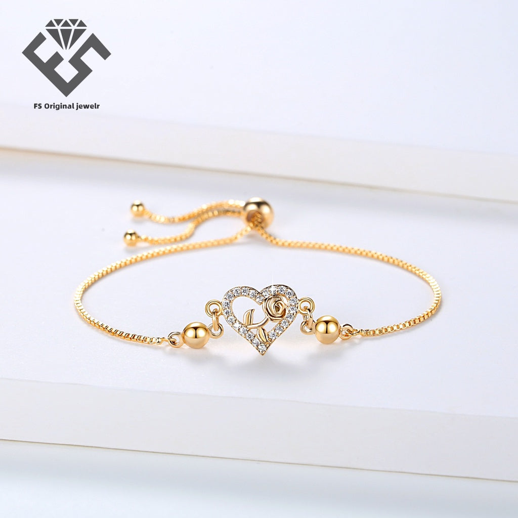 18k Bracelet Heart Steel Valentines Gift [70% off]