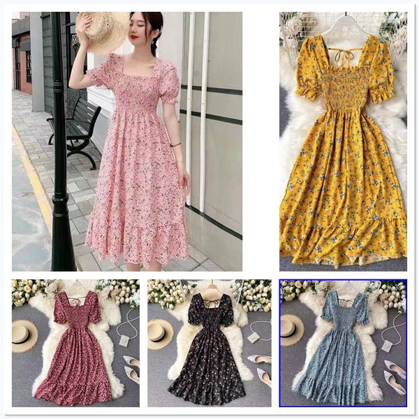 Buy1take2 Floral Smock Puff Sleeves Dress