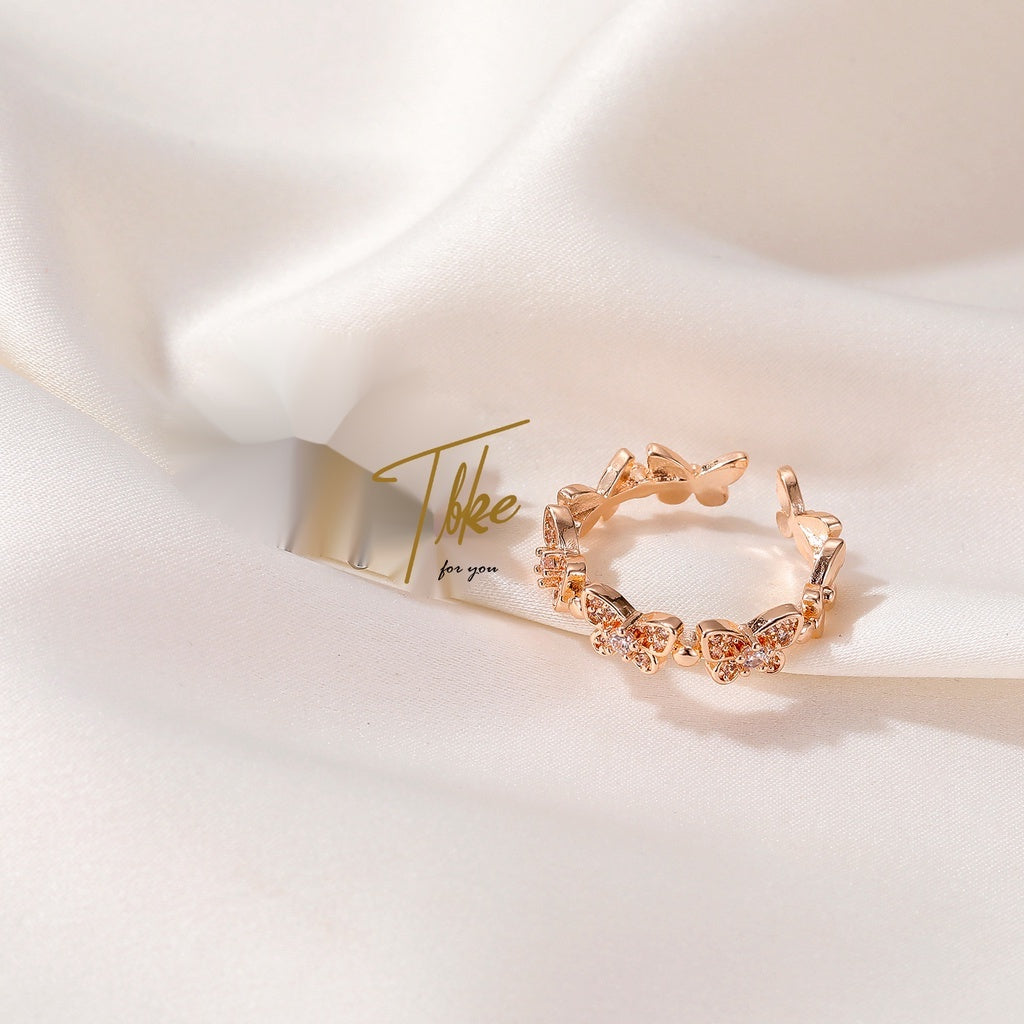 Korean 18k Gold Butterfly Adjustable Ring VALENTINES GIFT [Buy 1 take 1 FREE]