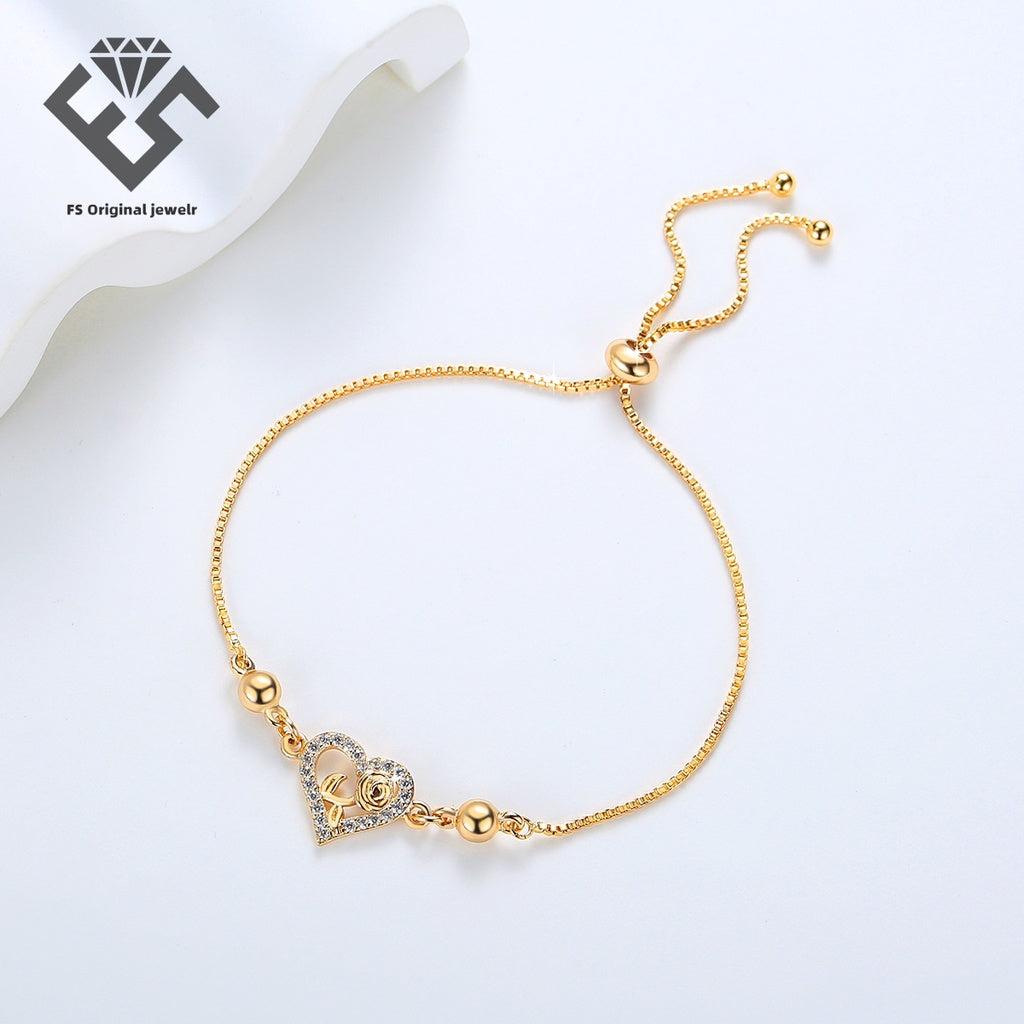 18k Bracelet Heart Steel Valentines Gift [70% off]