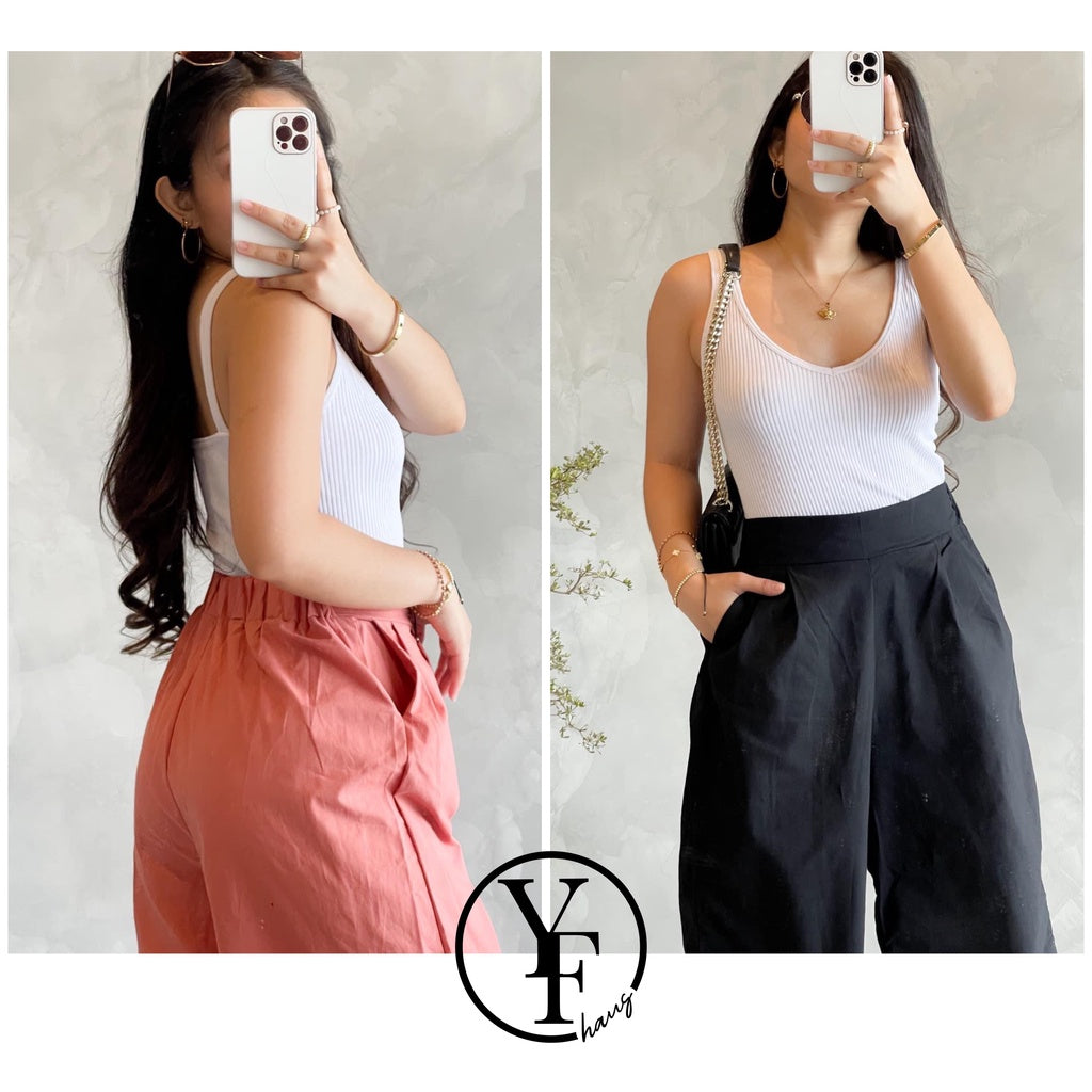 Classy Linen Korean High Waist Wide Leg Pants [BUY1TAKE1FREE]