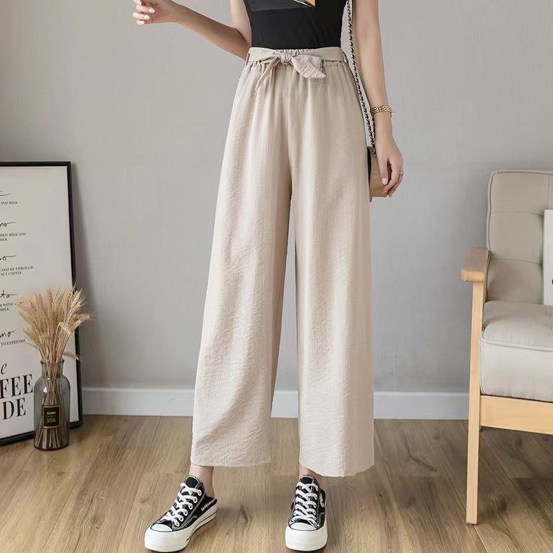 Straight Cut New Adult Fashion Trendy Garterized Wide Leg Pants [BUY1TAKE1FREE]