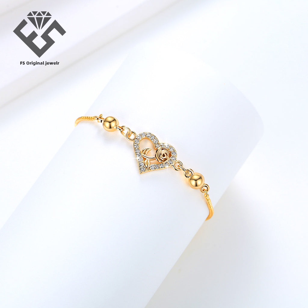 18k Bracelet Heart Steel Valentines Gift [70% off]