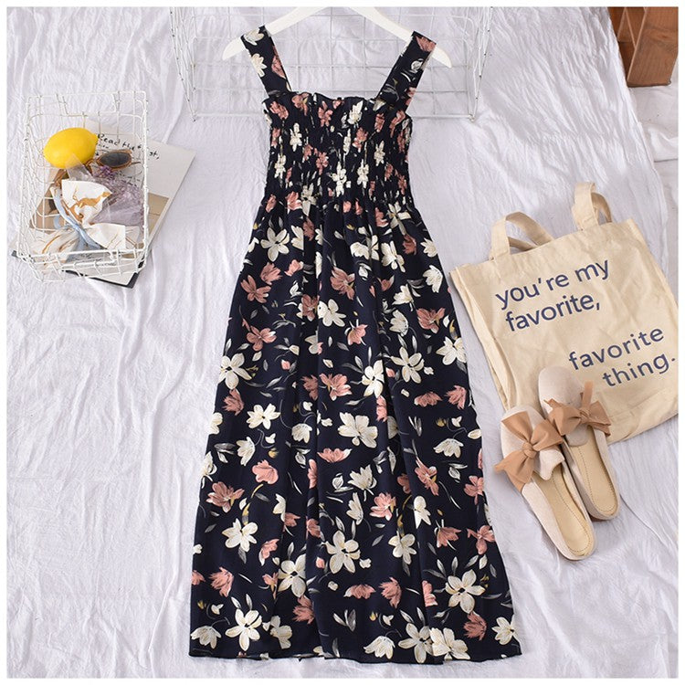 LONG SMOCKED STRING TIE DRESS [Buy1Take1FREE]