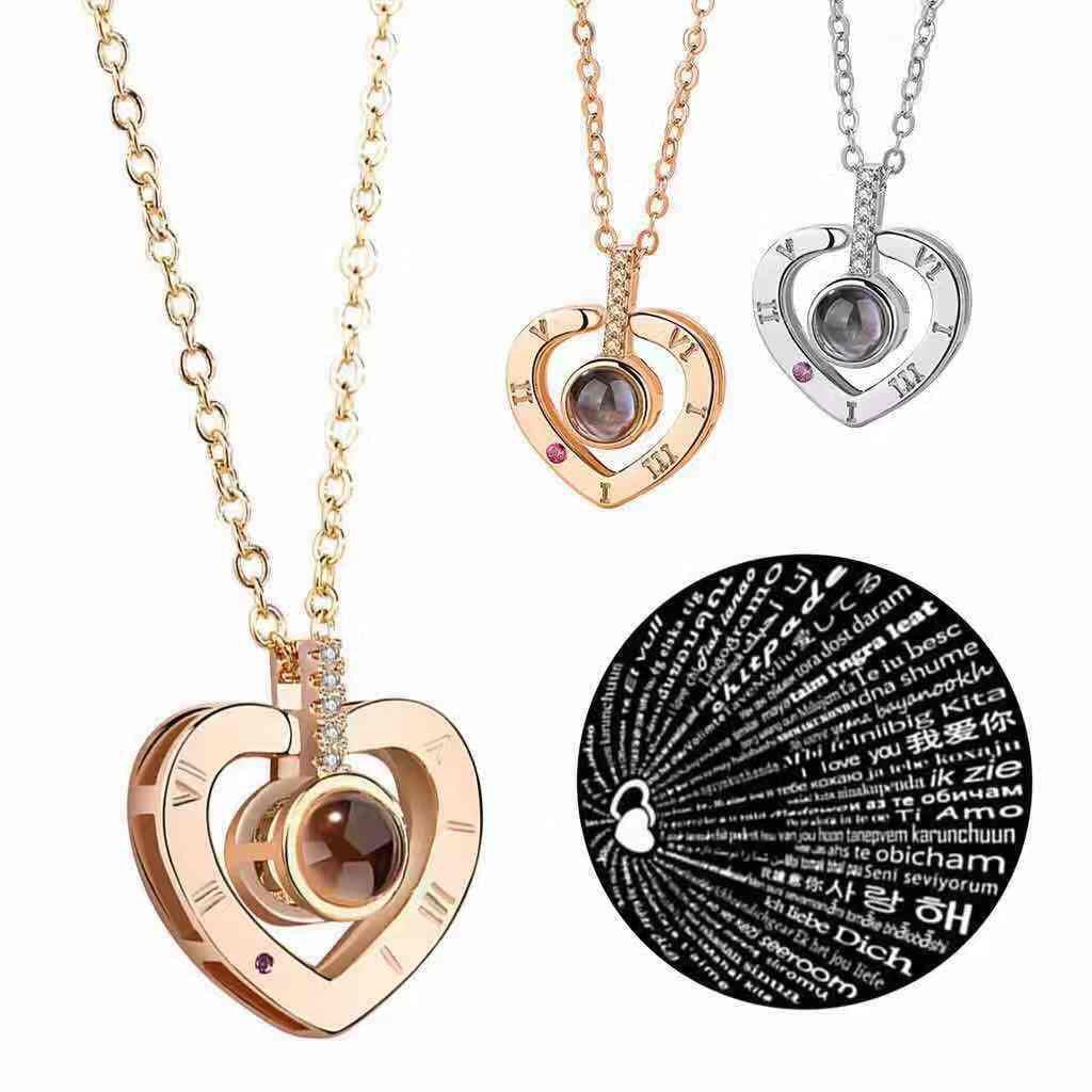ILOVEYOU Projection Pendant Necklace Valentines Gift [BUY 1 TAKE 1 FREE]