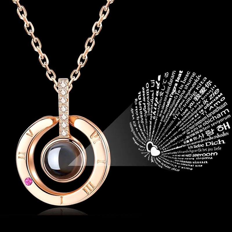 ILOVEYOU Projection Pendant Necklace Valentines Gift [BUY 1 TAKE 1 FREE]