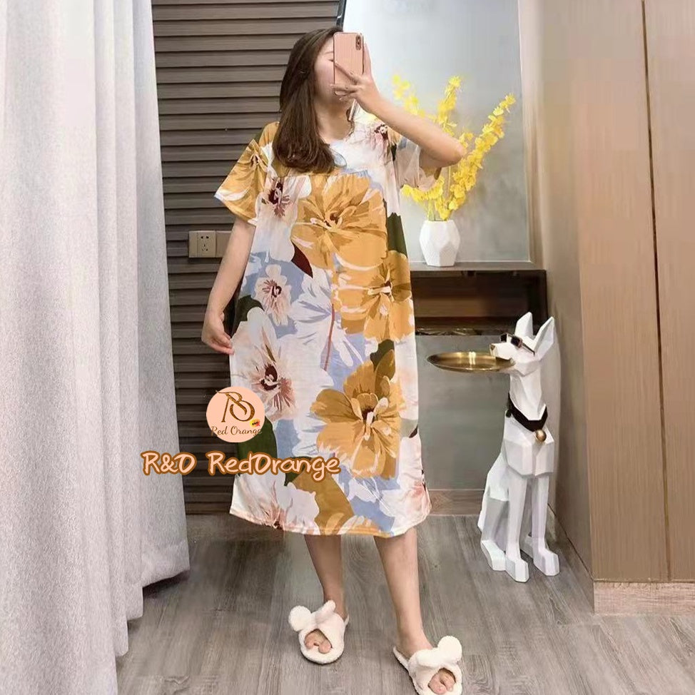 Korean daster Floral Plus Size [BUY1TAKE2FREE]
