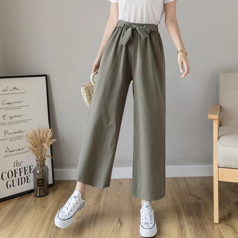 Straight Cut New Adult Fashion Trendy Garterized Wide Leg Pants [BUY1TAKE1FREE]