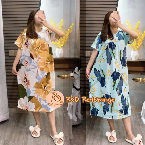 Korean daster Floral Plus Size [BUY1TAKE2FREE]