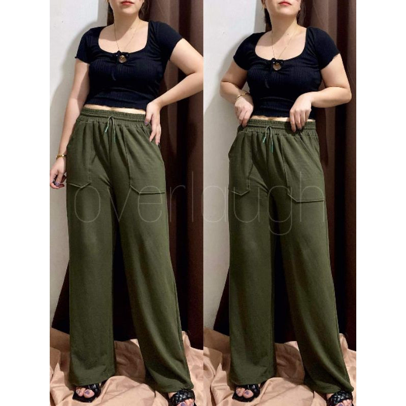 Wide Leg Square Pants (with pockets) [BUY1TAKE1FREE]