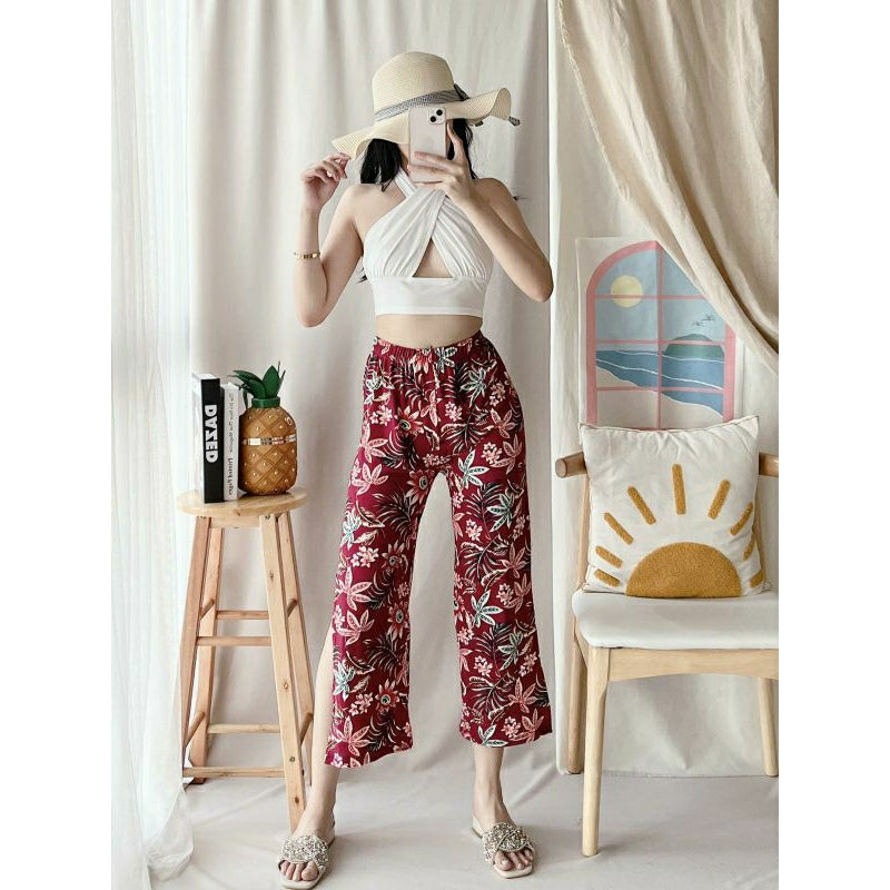 JENNY BOHO WIDE LEG SQUARE PANTS - with side slit {BUY1TAKE2}