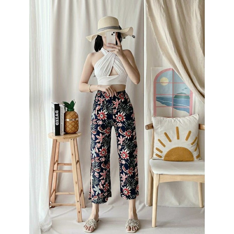 JENNY BOHO WIDE LEG SQUARE PANTS - with side slit {BUY1TAKE2}