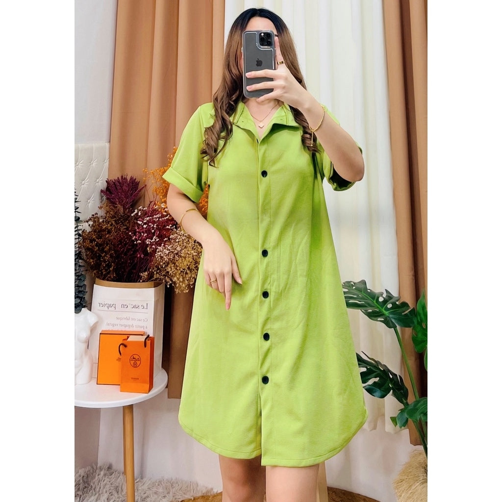 BANGKOK BUTTON POLO DRESS [ Buy 1 Take 1 FREE ]