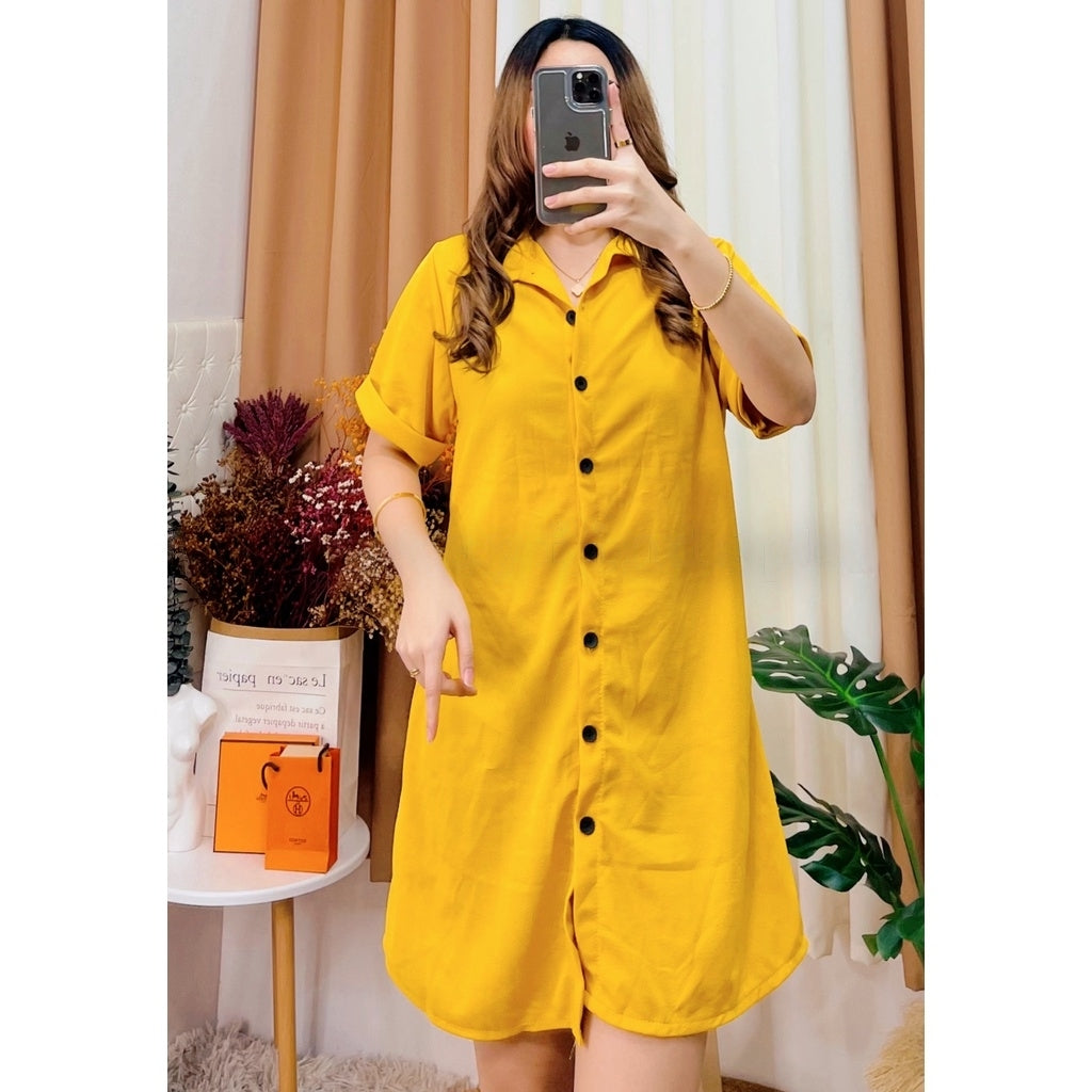 BANGKOK BUTTON POLO DRESS [ Buy 1 Take 1 FREE ]