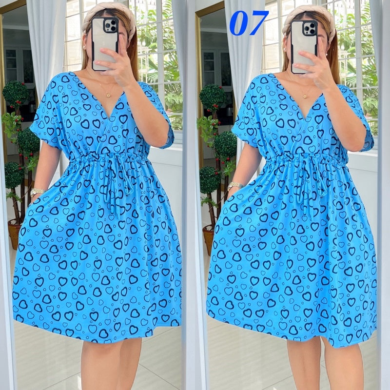 Plus Size Overlap Midi Dress [ BUY 1 TAKE 1 FREE ]